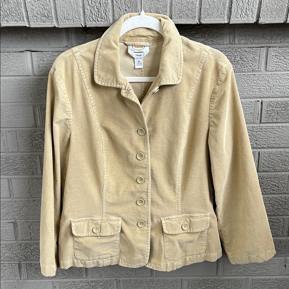 Talbots Tan Corduroy Blazer Jacket- Size 16